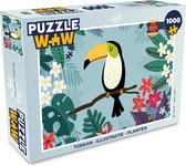 Puzzel Toekan - Planten - Bloemen - Kinderen - Dieren - Kids - Legpuzzel - Puzzel 1000 stukjes volwassenen