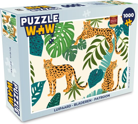 Puzzel Jungle - Luipaard - Planten - Patroon - Meiden - Jongens - Legpuzzel - Puzzel 1000 stukjes volwassenen