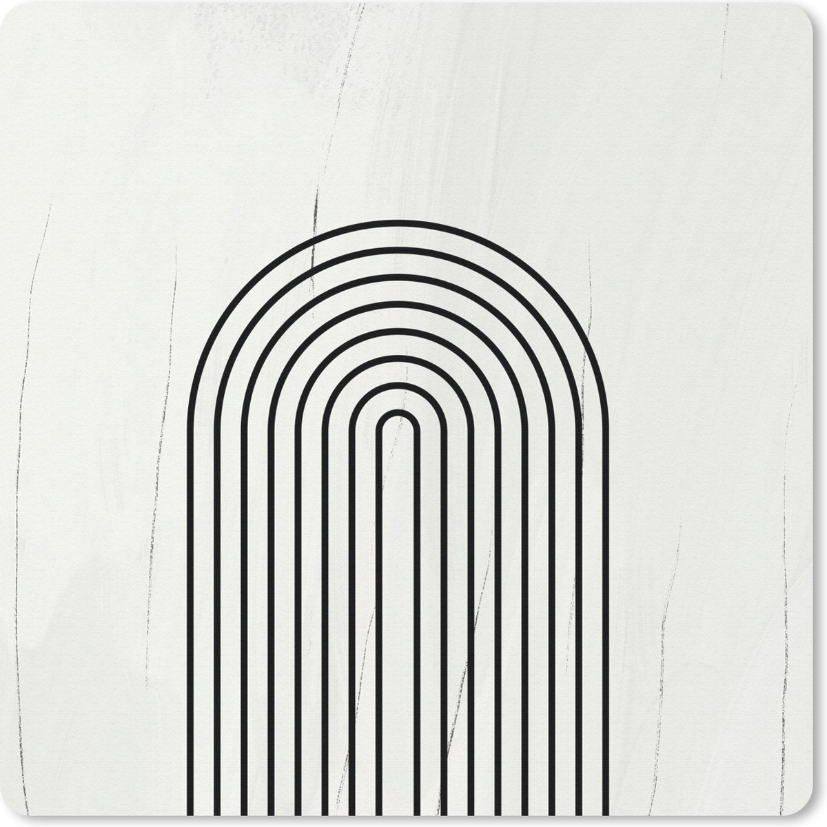 Muismat 30x30 cm - Mousepad Lijnen - Zwart - Wit - Abstract - Muismatten