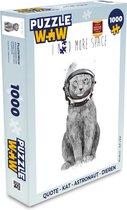 Puzzel Quote - Kat - Astronaut - Dieren - Legpuzzel - Puzzel 1000 stukjes volwassenen
