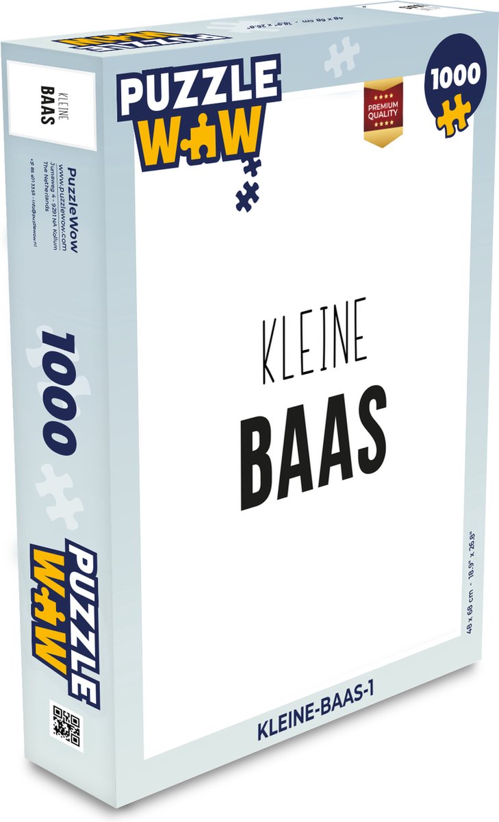 Puzzel Spreuken - Kleine baas - Kinderen - Jongens - Quotes - Legpuzzel - Puzzel 1000 stukjes volwassenen