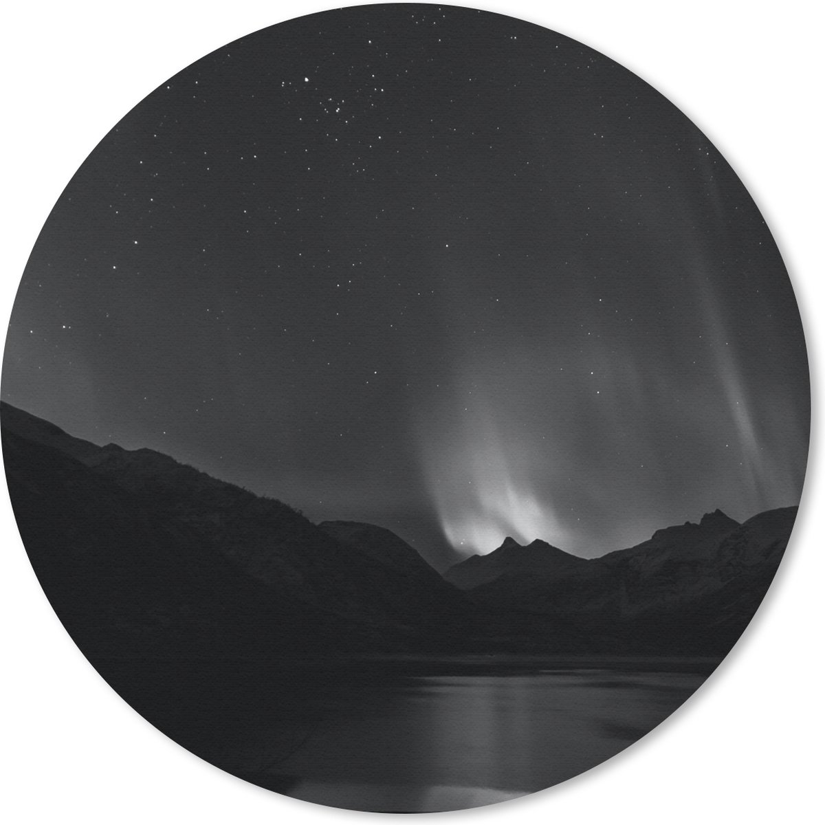 Muismat rond 30x30 cm - Mousepad Bergen - Noorderlicht - Ruimte - Ronde muismatten