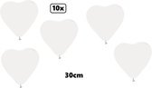 10x Ballon Hartjes 30cm blanc - Love Heart Festival party anniversaire pays hélium air thème