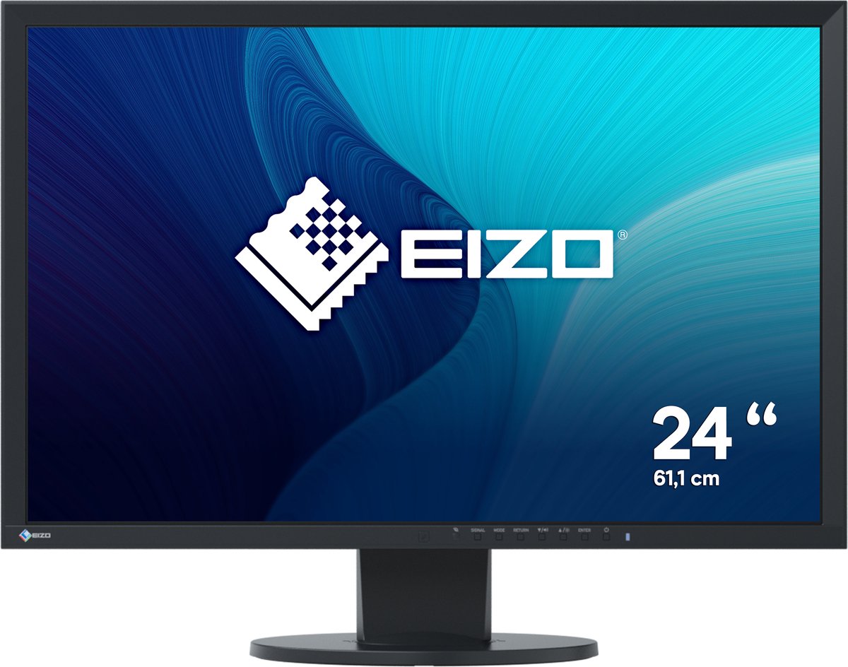 EIZO EV2430-BK LED-monitor Energielabel E (A - G) 61.2 cm (24.1 inch) 1920 x 1200 Pixel 16:10 14 ms VGA, DVI, DisplayPort, Audio-Line-in, Hoofdtelefoon (3.5 mm jackplug), USB 2.0 IPS LCD