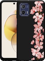 Cazy Hoesje Zwart geschikt voor Motorola Moto G73 Flower Branch
