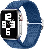 Strap-it Braided smartwatch strap - convient aux séries Apple Watch 1/2/3/4/5/6/7/8/SE - bleu - bracelet tressé ajustable pour iWatch taille 38mm 40 mm 41 mm - Taille: 38 - 40 - 41mm