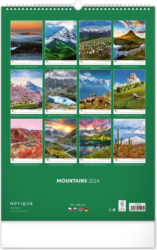 Calendrier de photo de montagne 2024