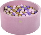 Piscine à balles VELVET Dark Pink - 90x40 avec 300 balles - Beige, Rose pastel, Goud, Violet