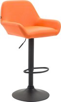 Barkruk Natascha - Oranje - Kunstleer - Comfortabel - Modern Design - Rugleuning - Armleuning - Voetensteun - Gestoffeerde Zitting