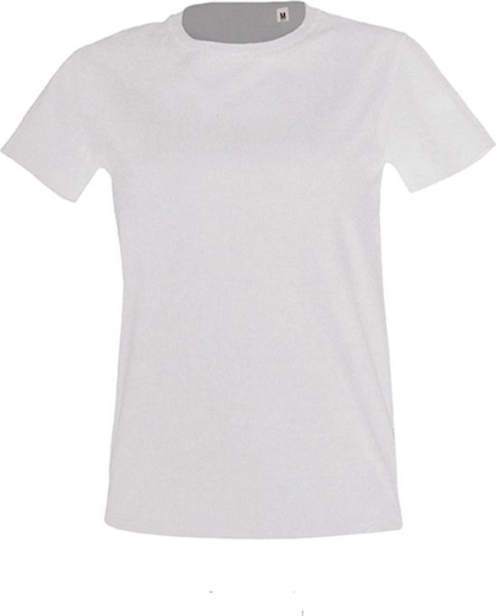 T-shirt katoen basic model wit