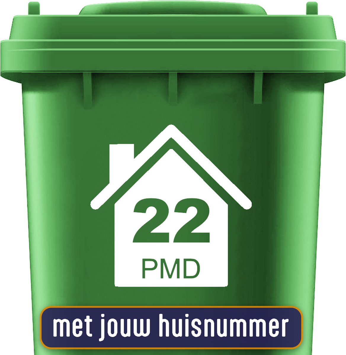 Kliko sticker huis met nummer - PMD afval - Container sticker - Cijfer sticker - Huisnummer