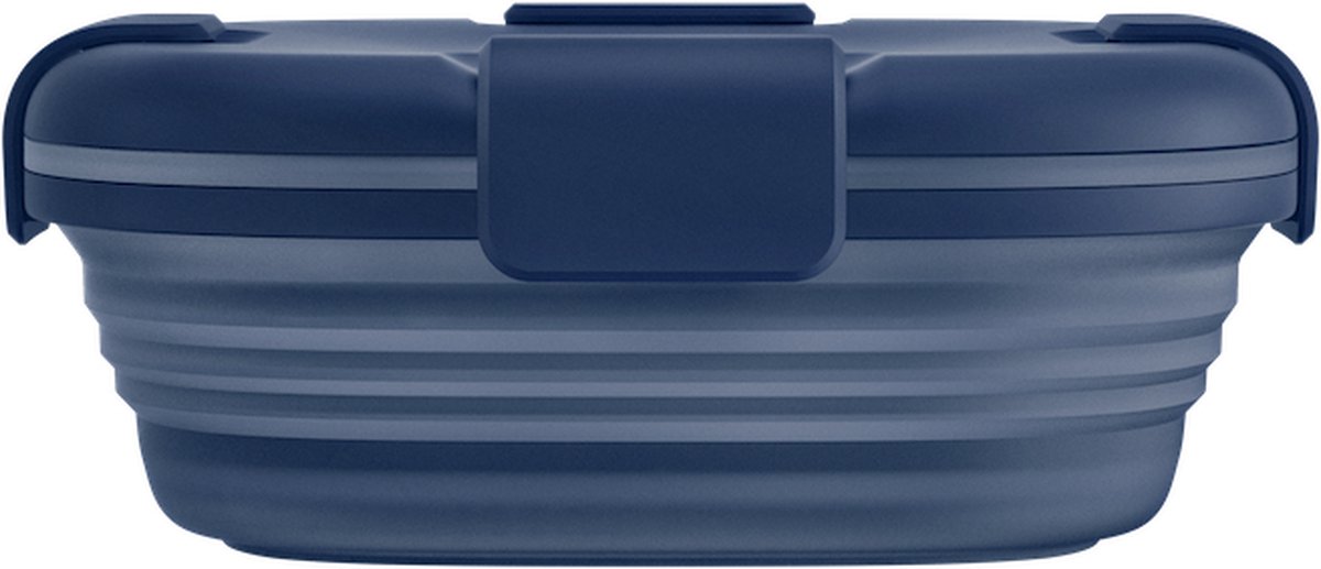 Stojo - Box - Vershouddoos / Lunchbox - met Deksel - 700 ml - Opvouwbaar - Herbruikbaar - Denim - Doorzichtig