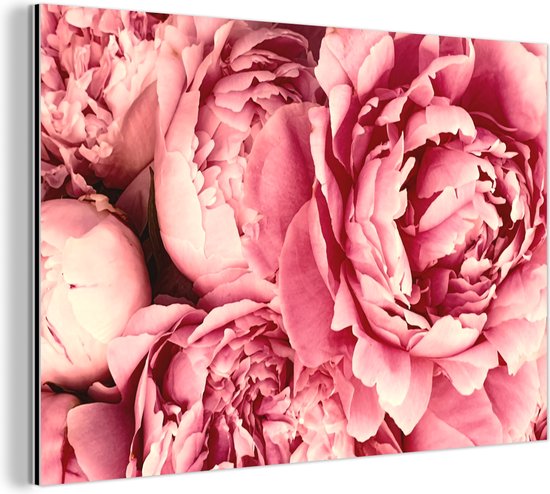 Décoration murale Métal - Aluminium Peinture Industrielle - Roses - Bloem - Rose - 60x40 cm - Dibond - Photo sur aluminium - Décoration murale industrielle - Pour le salon / chambre