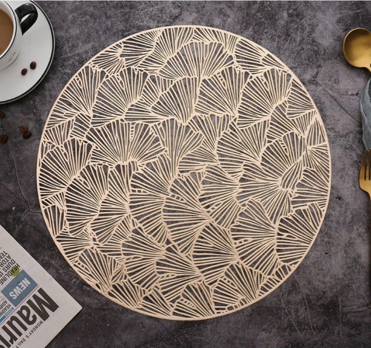 placemats goud 6 ronde placemats onderleggers 6 stuks