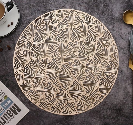 placemats goud 6 ronde placemats onderleggers 6 stuks