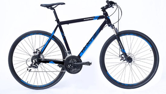 Vélo pour homme à 21 vitesses - Vélo de route - Vélo de ville 28 pouces - Taille de cadre 50cm - Zwart/ bleu