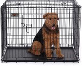 Hondenbench XXL deluxe - Bench voor honden - Opvouwbaar - Zwart - 106x70x77cm