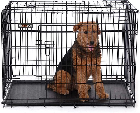 Hondenbench XXL deluxe - Bench voor honden - Opvouwbaar - Zwart - 106x70x77cm