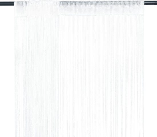 vidaXL Rideau en fils 2 pcs 100 x 250 cm Beige
