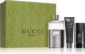 Set Gucci Guilty Pour Homme ( Eau de Toilette 90 ml + déodorant stick 75 ml + gel douche parfumé 50 ml )
