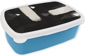 Broodtrommel Blauw - Lunchbox - Brooddoos - Abstract - Pastel - Minimalisme - 18x12x6 cm - Kinderen - Jongen