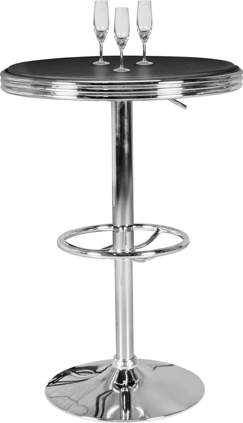 San Sebastian lounge dining tuintafel 90 cm rond H46-H71 cm in hoogte verstelbaar antraciet - AVH Outdoor Tuinmeubelen
