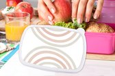 Broodtrommel Roze - Lunchbox - Brooddoos - Regenboog - Design - Pastel - 18x12x6 cm - Kinderen - Meisje