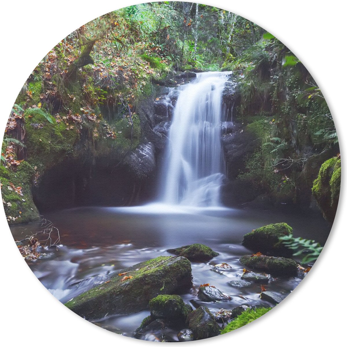 Muismat rond 40x40 cm - Mousepad Waterval - Natuur - Water - Ronde muismatten