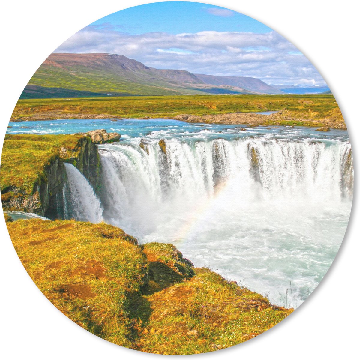 Muismat rond 30x30 cm - Mousepad Waterval - Water - Natuur - Ronde muismatten