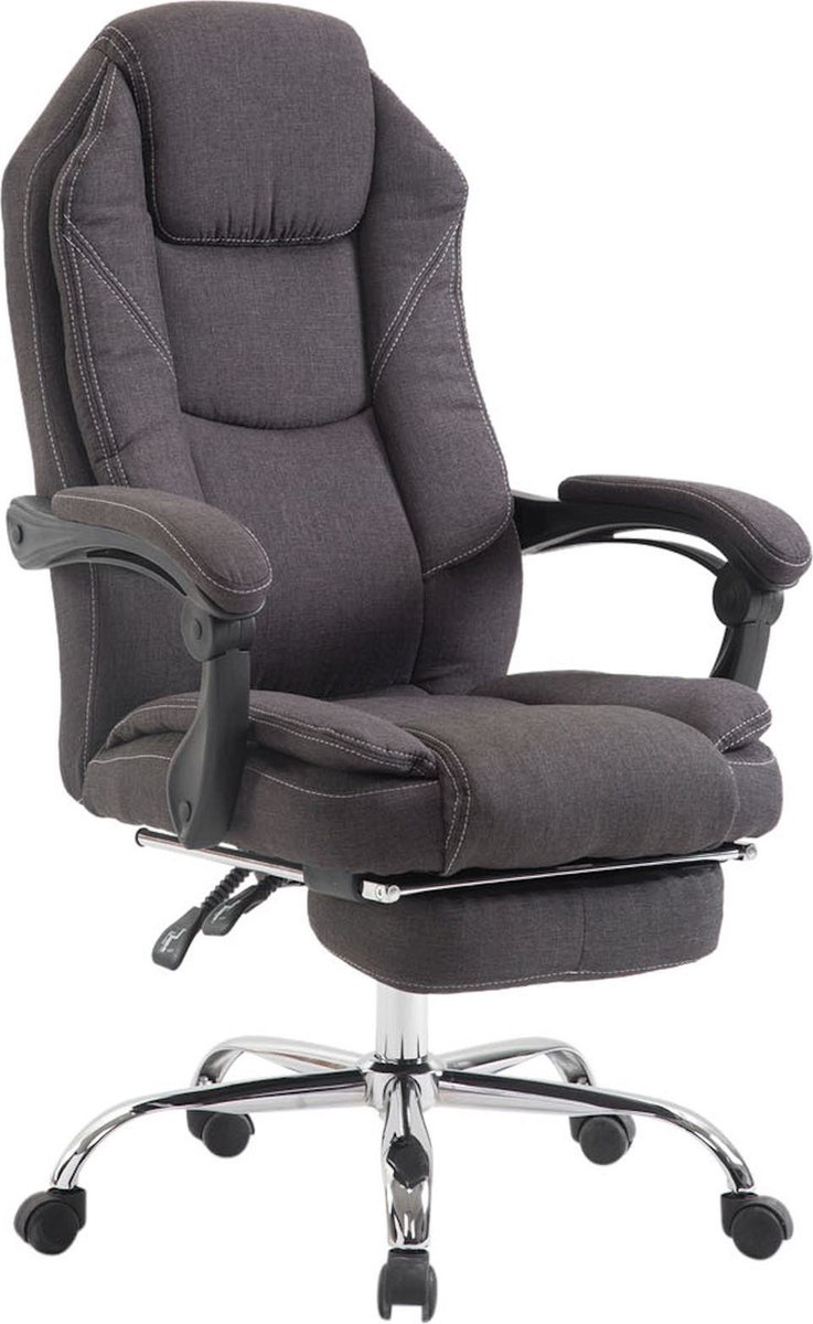 Luxe Bureaustoel Settimo XL - Stof - Grijs - Op wielen - Ergonomische bureaustoel - Voor volwassenen - In hoogte verstelbaar