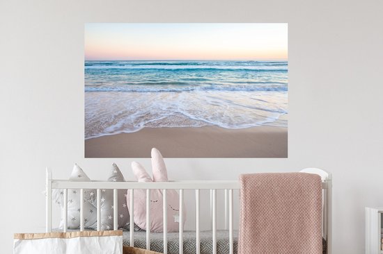 Stickers muraux - Plage - Mer - Pastel - 90x60 cm - Feuille adhésive