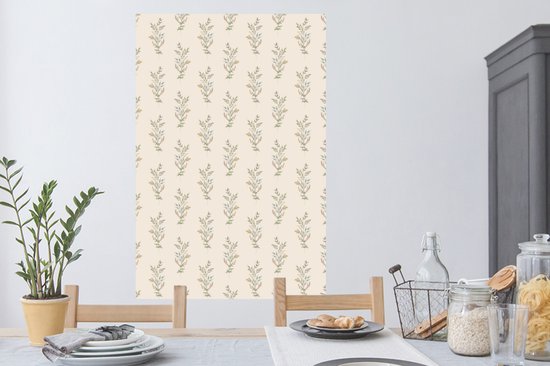 Stickers muraux - Vintage - Feuilles - Pastel - 80x120 cm - Feuille adhésive