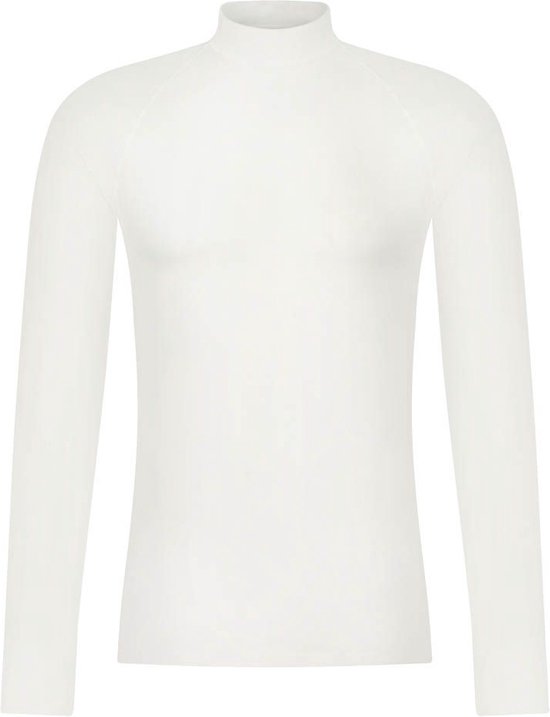 Foto: Rj bodywear thermo thermoshirt 1 pack heren thermoshirt met opstaande boord wolwit maat l