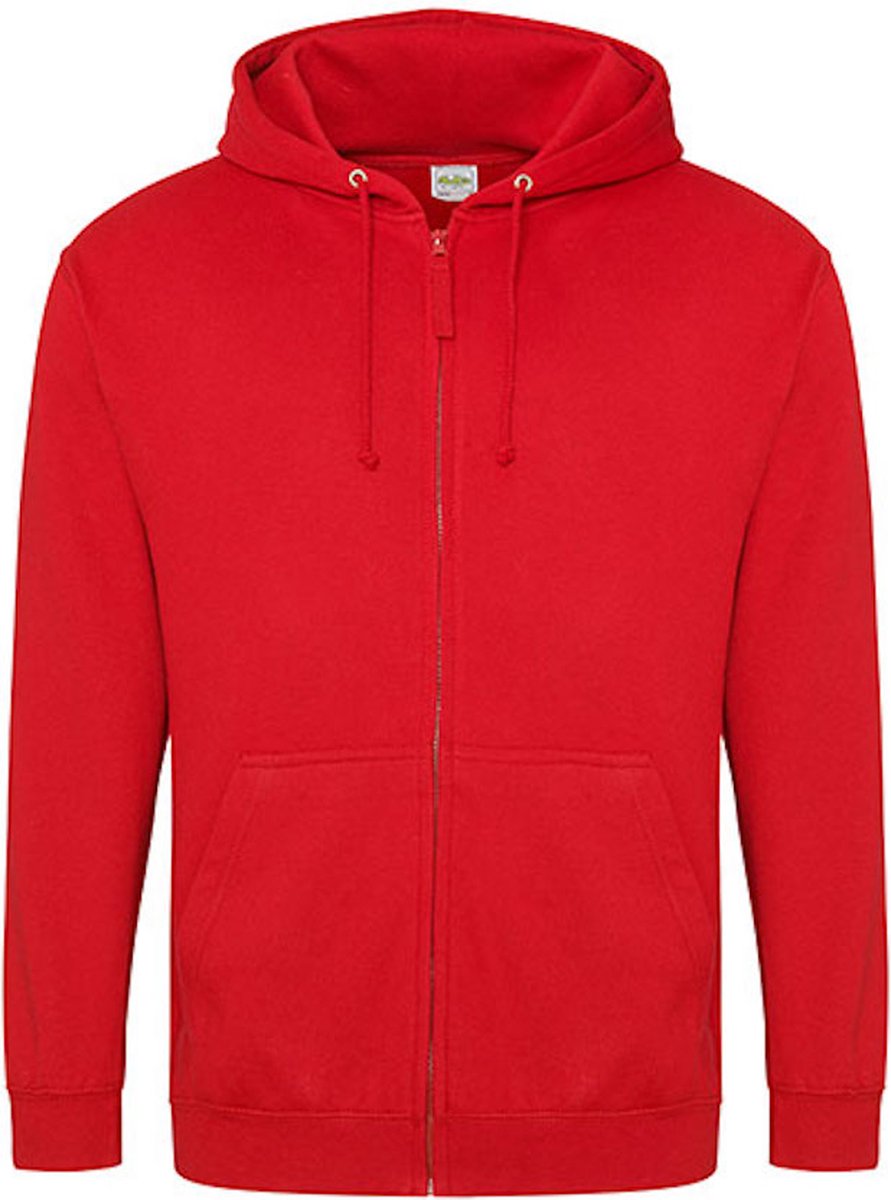 Vegan Hoodie met ritssluiting en capuchon Fire Rood