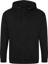 Vegan Hoodie met ritssluiting en capuchon Black - M