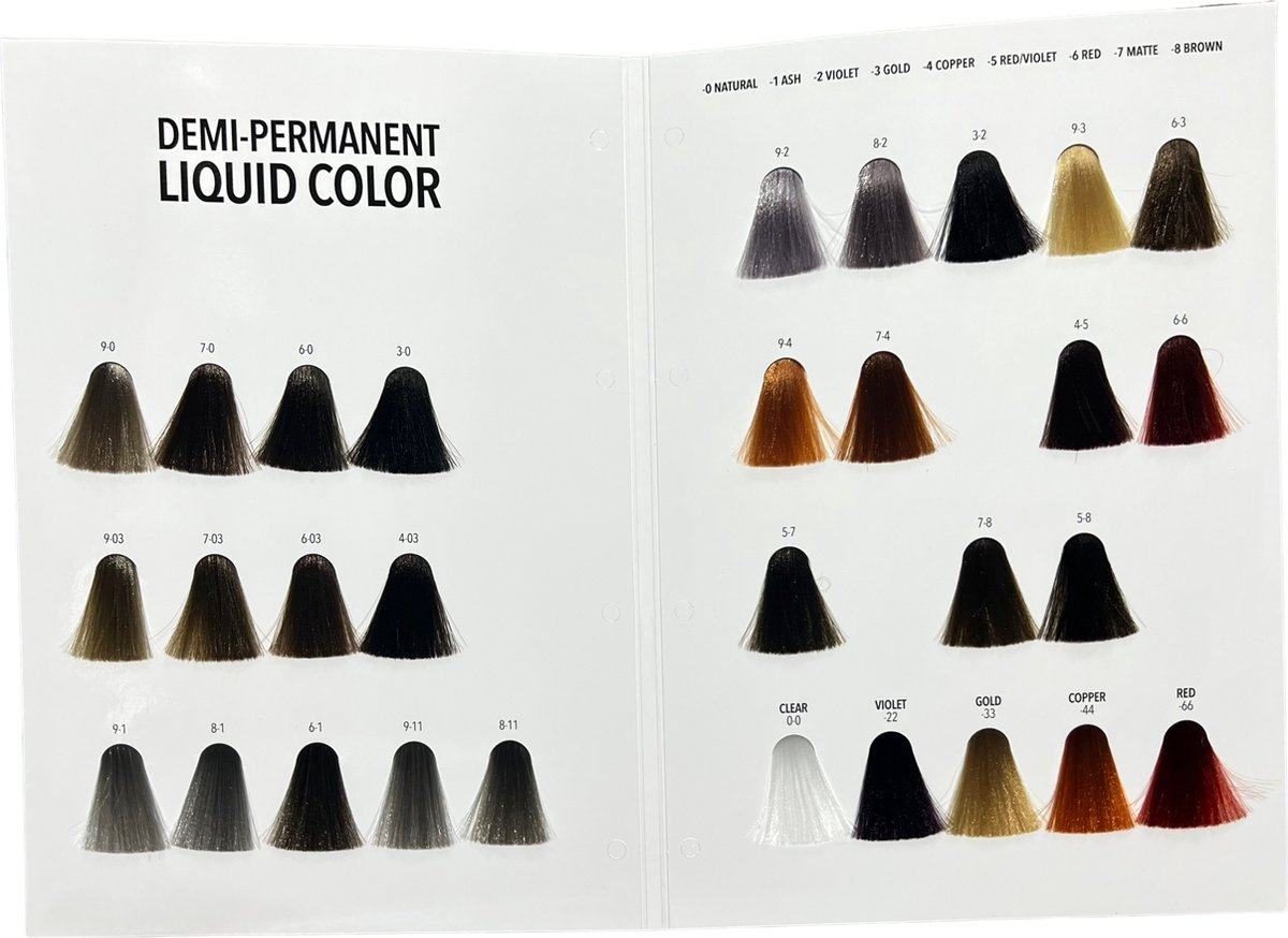 Pulp Riot Demi-Permanent Liquid Color kleurenkaart (30 kleuren)