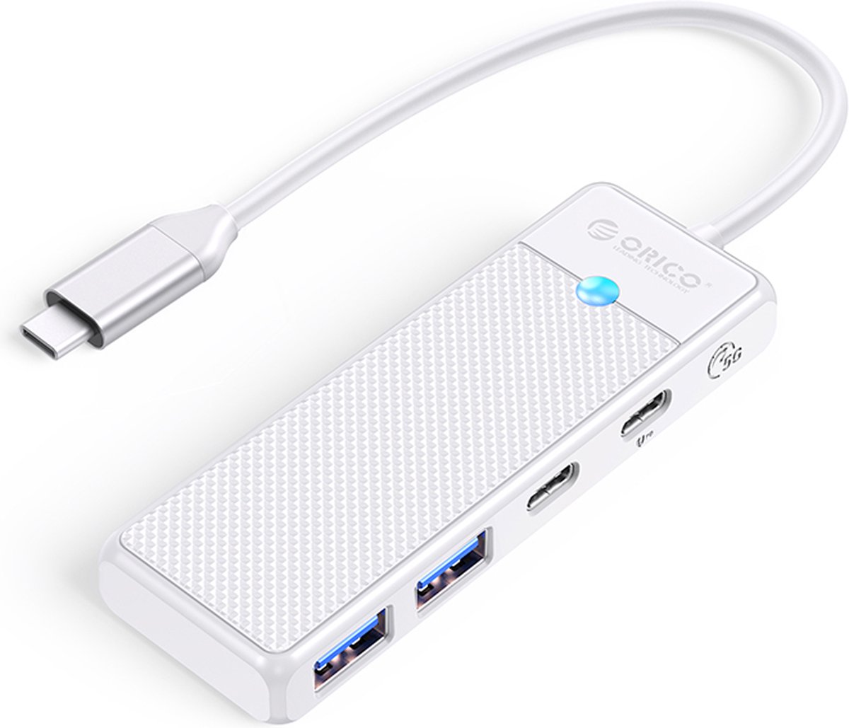 Orico- Hub met USB-C - USB-A 3.0 - USB-C - Power Delivery - Wit