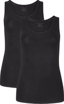 Comfortabel & Zijdezacht Bamboo Basics Anna - Bamboe Singlet (Multipack 2 stuks) Dames - Long Fit - Zwart - XXL