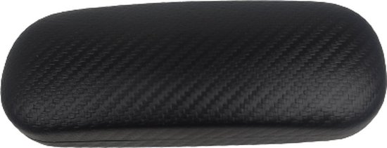 Luxe Brillenkoker - Zwart - Schuin geribbeld patroon - 16 cm - Hard case