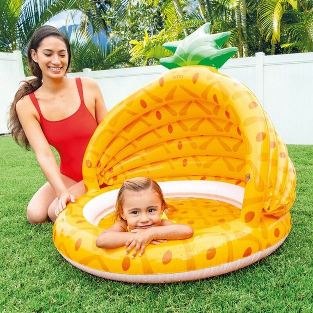 Intex Bouée Bébé Piscine Jaune - 70 cm - jusqu'à 11 kilogrammes