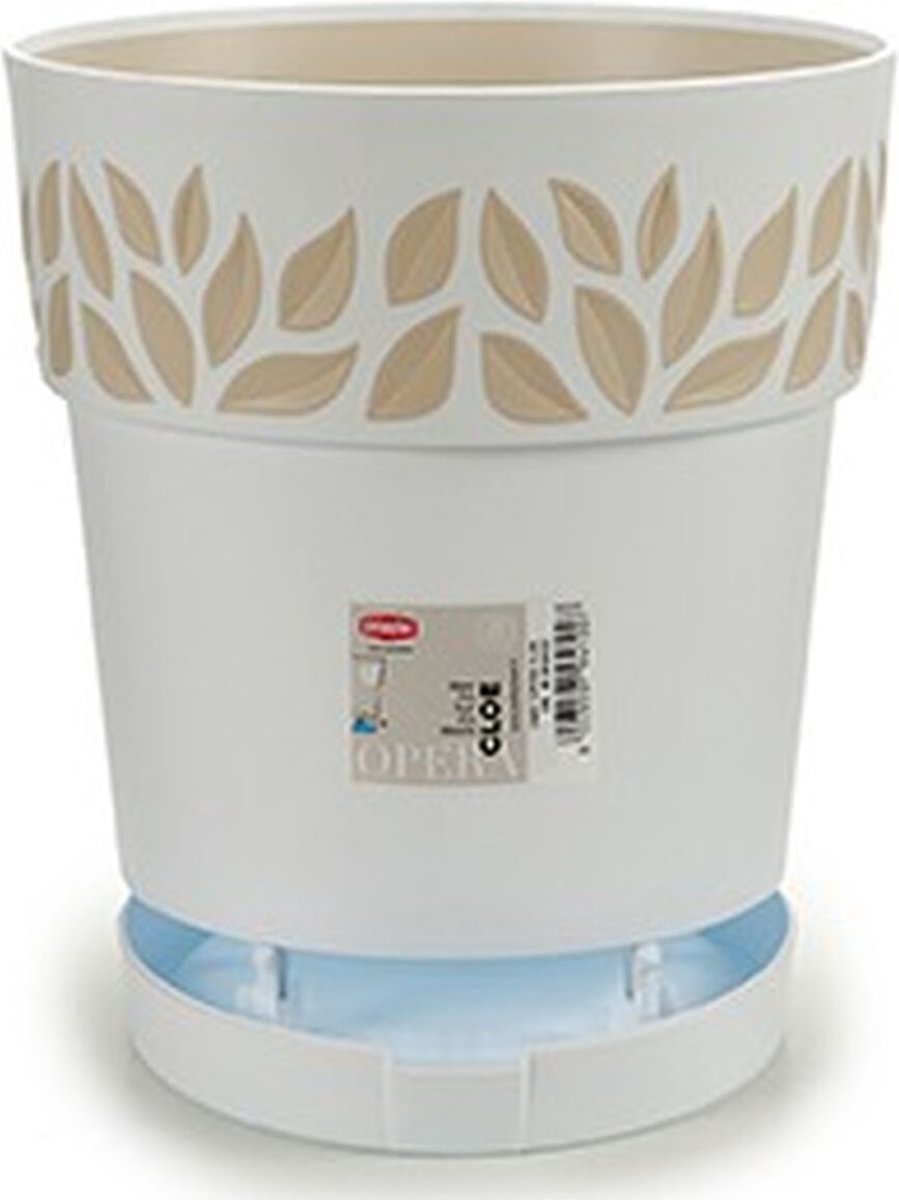 Zelfwaterende bloempot stefanplast cloe wit plastic 25 x 25 x 25 cm 6