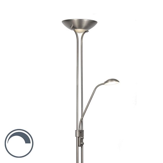 Gemiddeld Blijkbaar Meditatief QAZQA diva - Moderne LED Dimbare Staande Uplighter | Vloerlamp | Staande  Lamp met... | bol.com