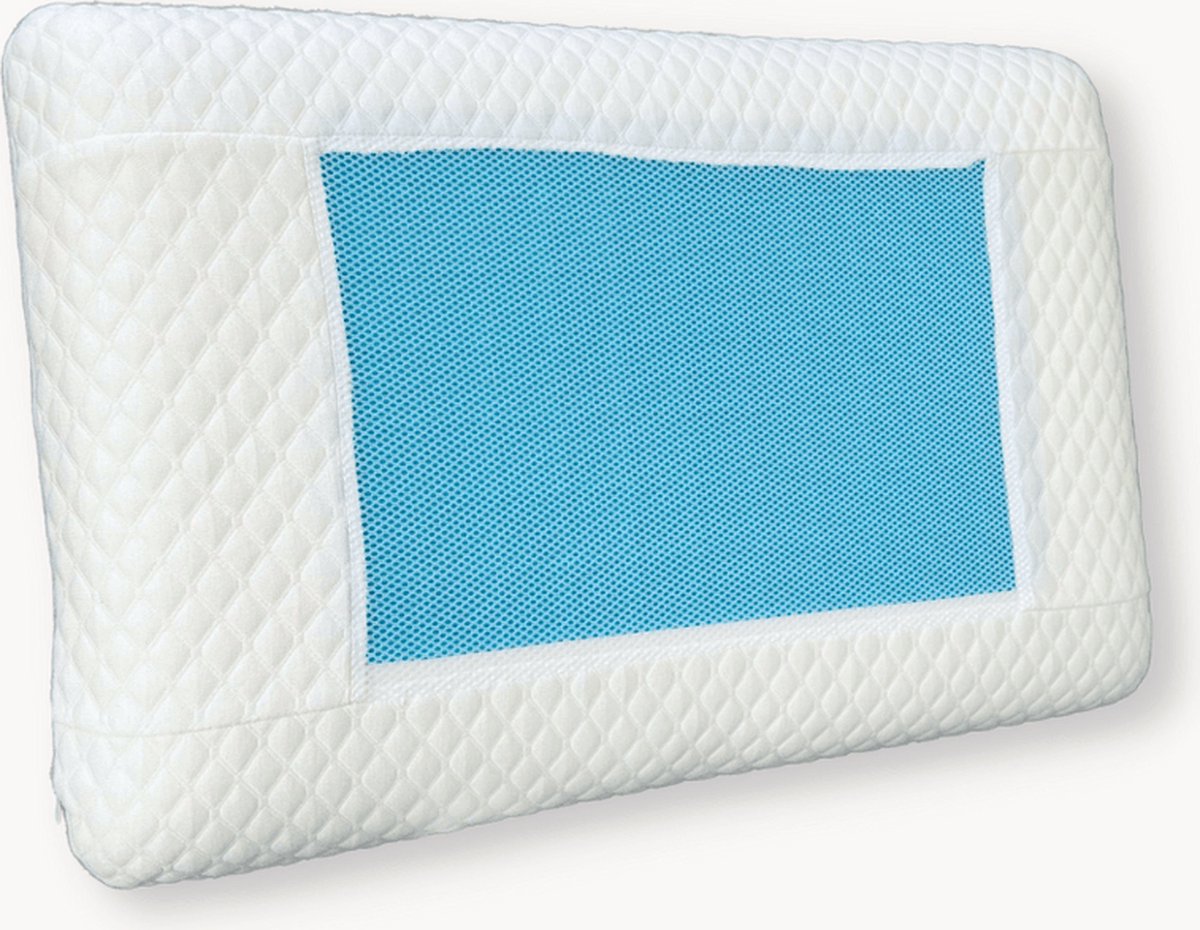 Y-not® - Traagschuim Kussen - Anti-Allergie - Antibacterieel - Slaap in luxe en Blijf Koel - Ervaar Zalig Comfort met ons Geheugenschuimkussen - Koelgelkussen - Bamboe Hoes - Wit - 60x40 cm.