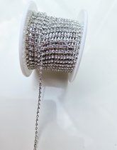BamBella® - Strass ketting lint - Rol 9 meter - SS6 2mm - steentjes touw diamantjes crystal Glitter band