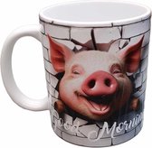 Beker Varken - Pig - Grappig koffie mug - Funny thee mok - Verjaardag - Geschenk - Collega