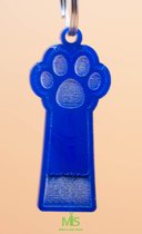 Houten Dieren Tag, Gepersonaliseerde hondenpenning, gepersonaliseerde kattenpenning, Custom Pet Naam Tag, Puppy/ kattenpenning/ poes/ kat pootje two colors, blauwe plexiglas