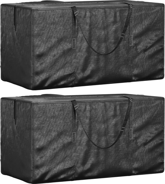 vidaXL-Opbergtassen-voor-kerstboom-2-st-polyetheen-zwart
