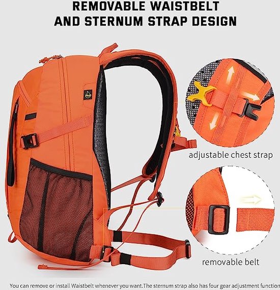 SKYSPER Hiking Backpack 15 Liter, Small Daypack Trekking Backpack Travel Daypack Hiking Backpack for Men and Women, Red, Casual