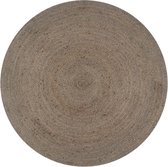 vidaXL - Vloerkleed - handgemaakt - rond - 120 - cm - jute - grijs