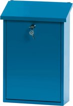 Boîte aux lettres en acier bleu - 27x12x40 cm